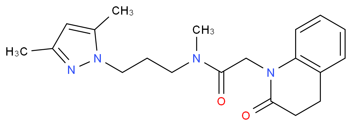 N-[3-(3,5-dimethyl-1H-pyrazol-1-yl)propyl]-N-methyl-2-(2-oxo-3,4-dihydroquinolin-1(2H)-yl)acetamide_分子结构_CAS_)