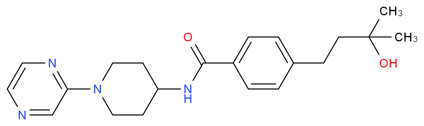 4-(3-hydroxy-3-methylbutyl)-N-[1-(2-pyrazinyl)-4-piperidinyl]benzamide_分子结构_CAS_)