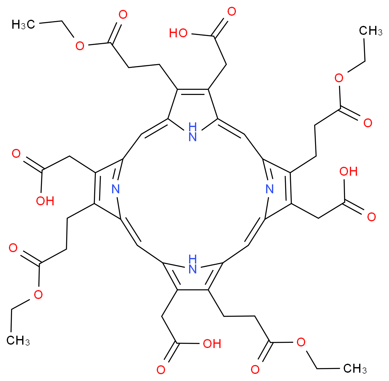 UROPORPHYRIN I ETHYL ESTER_分子结构_CAS_54090-85-6)