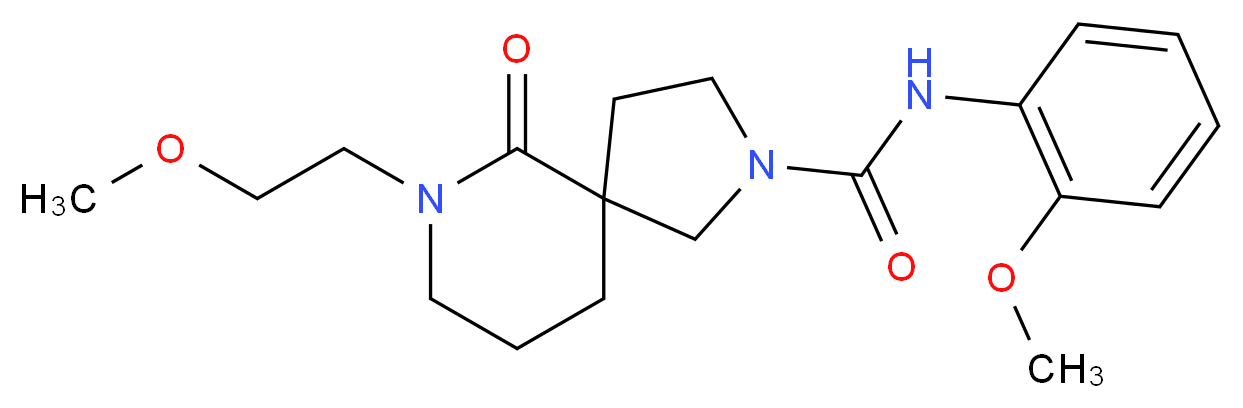 7-(2-methoxyethyl)-N-(2-methoxyphenyl)-6-oxo-2,7-diazaspiro[4.5]decane-2-carboxamide_分子结构_CAS_)