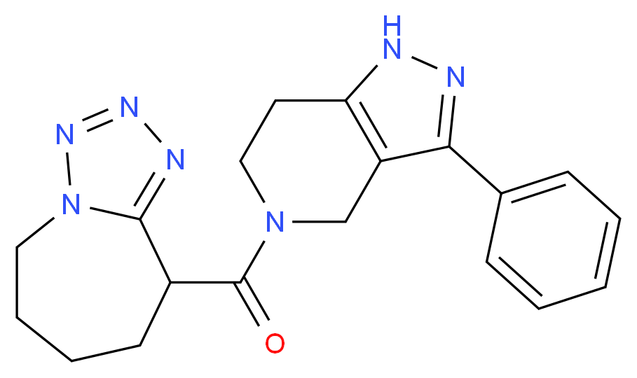 9-[(3-phenyl-1,4,6,7-tetrahydro-5H-pyrazolo[4,3-c]pyridin-5-yl)carbonyl]-6,7,8,9-tetrahydro-5H-tetrazolo[1,5-a]azepine_分子结构_CAS_)