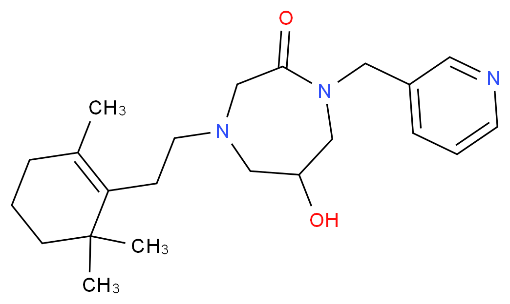 6-hydroxy-1-(3-pyridinylmethyl)-4-[2-(2,6,6-trimethyl-1-cyclohexen-1-yl)ethyl]-1,4-diazepan-2-one_分子结构_CAS_)