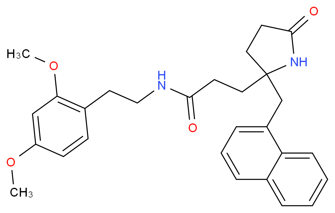N-[2-(2,4-dimethoxyphenyl)ethyl]-3-[2-(1-naphthylmethyl)-5-oxo-2-pyrrolidinyl]propanamide_分子结构_CAS_)