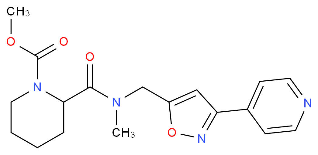 methyl 2-[(methyl{[3-(4-pyridinyl)-5-isoxazolyl]methyl}amino)carbonyl]-1-piperidinecarboxylate_分子结构_CAS_)