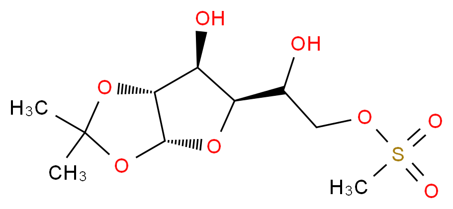 1,2-O-Isopropylidene-6-methyl-sulfonyl-α-D-glucofuranose_分子结构_CAS_33557-25-4)