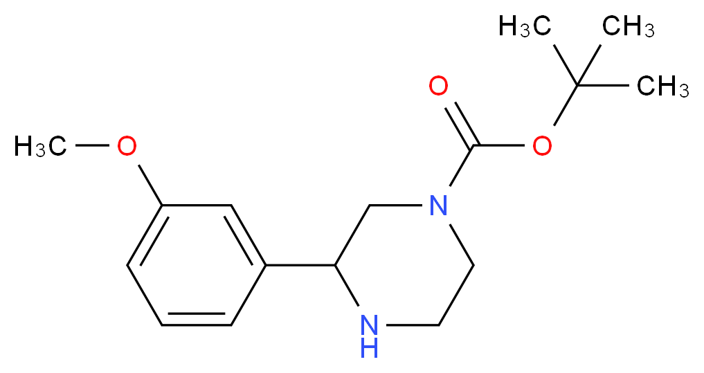 3-(3-METHOXY-PHENYL)-PIPERAZINE-1-CARBOXYLIC ACID TERT-BUTYL ESTER_分子结构_CAS_886768-09-8)