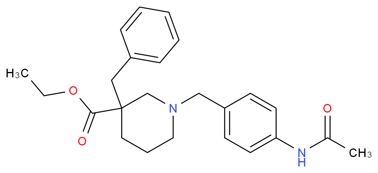 ethyl 1-[4-(acetylamino)benzyl]-3-benzyl-3-piperidinecarboxylate_分子结构_CAS_)