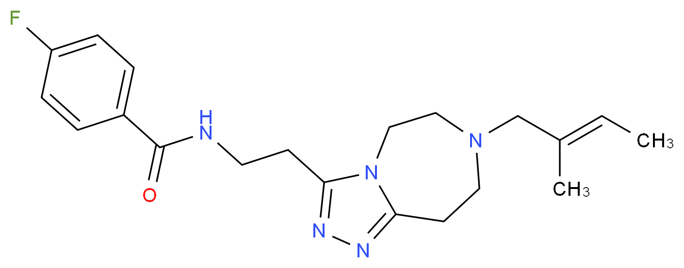4-fluoro-N-(2-{7-[(2E)-2-methyl-2-buten-1-yl]-6,7,8,9-tetrahydro-5H-[1,2,4]triazolo[4,3-d][1,4]diazepin-3-yl}ethyl)benzamide_分子结构_CAS_)