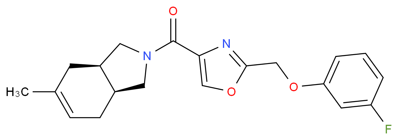 (3aR*,7aS*)-2-({2-[(3-fluorophenoxy)methyl]-1,3-oxazol-4-yl}carbonyl)-5-methyl-2,3,3a,4,7,7a-hexahydro-1H-isoindole_分子结构_CAS_)