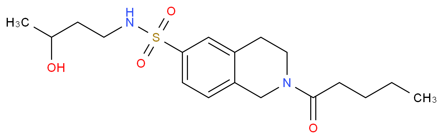 N-(3-hydroxybutyl)-2-pentanoyl-1,2,3,4-tetrahydroisoquinoline-6-sulfonamide_分子结构_CAS_)