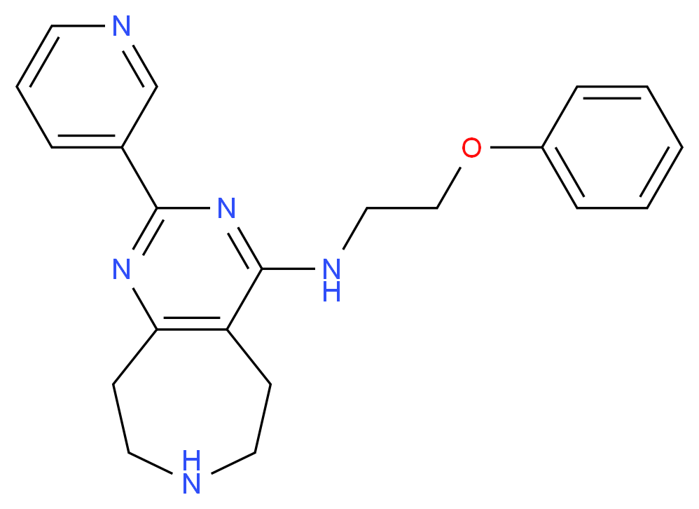N-(2-phenoxyethyl)-2-pyridin-3-yl-6,7,8,9-tetrahydro-5H-pyrimido[4,5-d]azepin-4-amine_分子结构_CAS_)