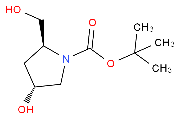 tert-butyl (2S,4R)-4-hydroxy-2-(hydroxymethyl)pyrrolidine-1-carboxylate_分子结构_CAS_61478-26-0