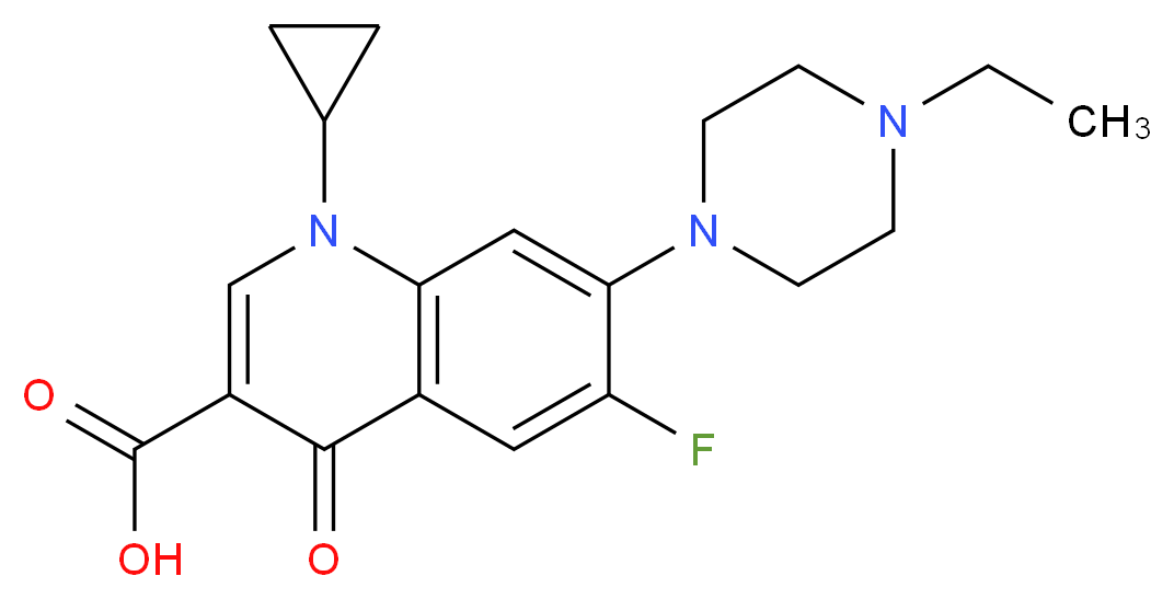 1-cyclopropyl-7-(4-ethylpiperazin-1-yl)-6-fluoro-4-oxo-1,4-dihydroquinoline-3-carboxylic acid_分子结构_CAS_93106-60-6
