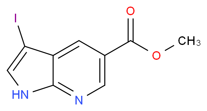 3-Iodo-1H-pyrrolo[2,3-b]pyridine-5-carboxylic acid methyl ester_分子结构_CAS_944937-30-8)