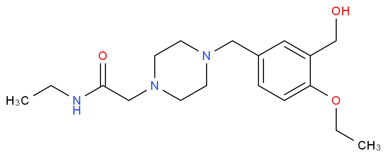 2-{4-[4-ethoxy-3-(hydroxymethyl)benzyl]-1-piperazinyl}-N-ethylacetamide_分子结构_CAS_)