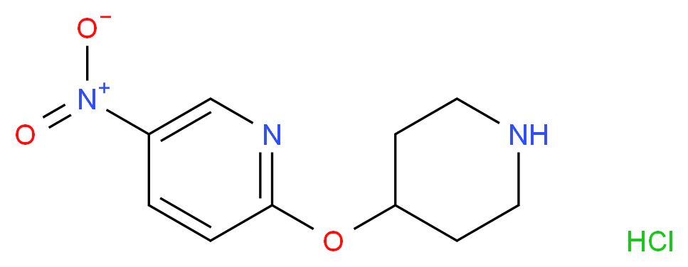 5-Nitro-2-(4-piperidinyloxy)pyridine hydrochloride_分子结构_CAS_1185309-69-6)