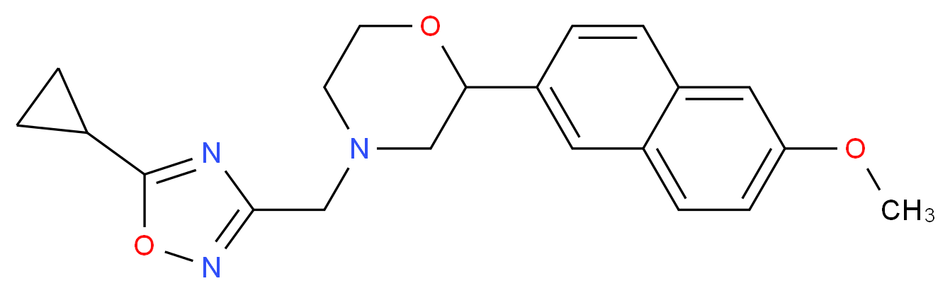 4-[(5-cyclopropyl-1,2,4-oxadiazol-3-yl)methyl]-2-(6-methoxy-2-naphthyl)morpholine_分子结构_CAS_)