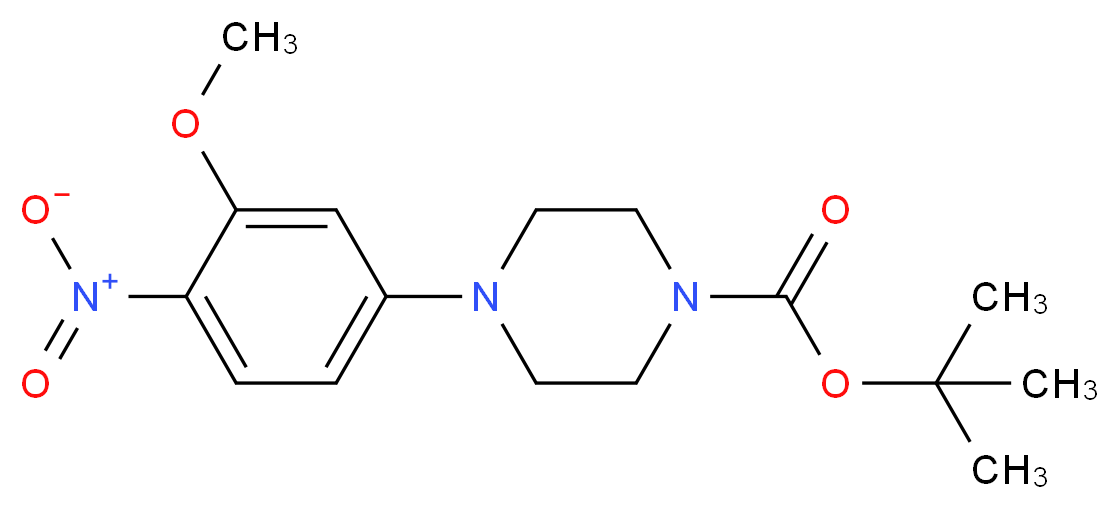 tert-Butyl 4-(3-methoxy-4-nitrophenyl)tetrahydro-1(2H)-pyrazinecarboxylate_分子结构_CAS_)