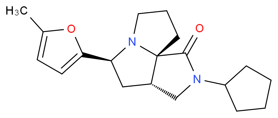 (3aS*,5S*,9aS*)-2-cyclopentyl-5-(5-methyl-2-furyl)hexahydro-7H-pyrrolo[3,4-g]pyrrolizin-1(2H)-one_分子结构_CAS_)