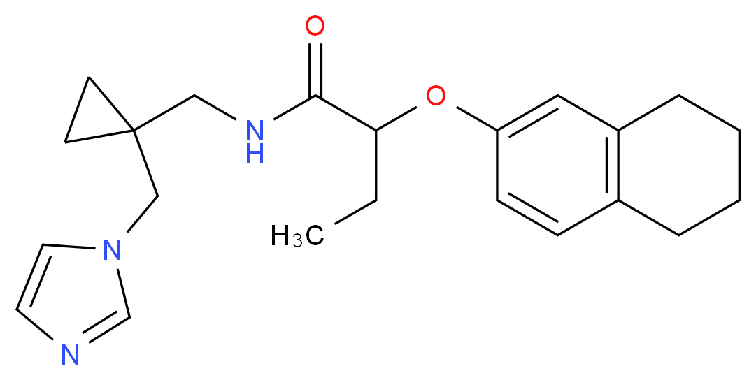 N-{[1-(1H-imidazol-1-ylmethyl)cyclopropyl]methyl}-2-(5,6,7,8-tetrahydronaphthalen-2-yloxy)butanamide_分子结构_CAS_)