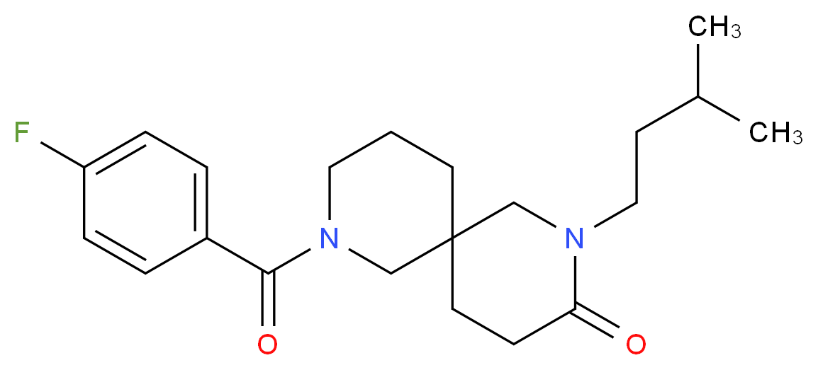 8-(4-fluorobenzoyl)-2-(3-methylbutyl)-2,8-diazaspiro[5.5]undecan-3-one_分子结构_CAS_)