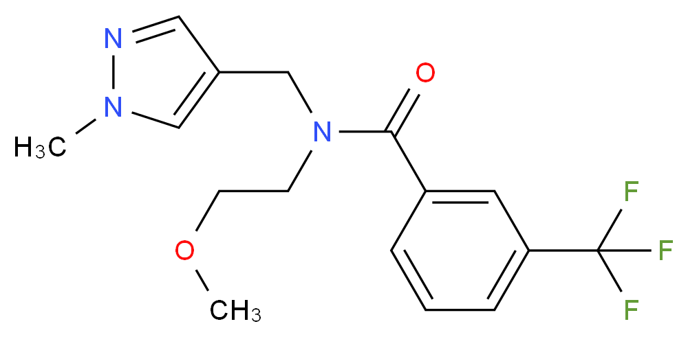 N-(2-methoxyethyl)-N-[(1-methyl-1H-pyrazol-4-yl)methyl]-3-(trifluoromethyl)benzamide_分子结构_CAS_)