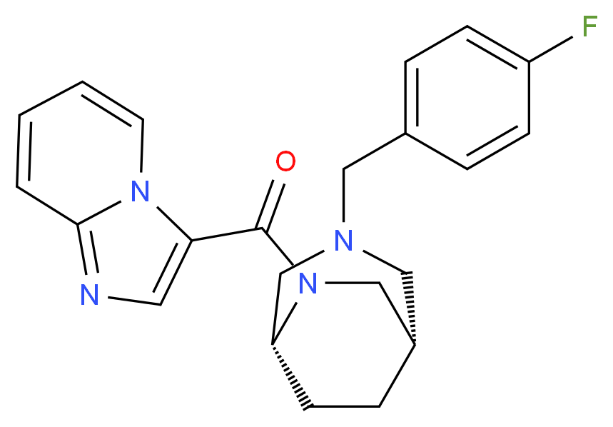 3-{[(1S*,5R*)-3-(4-fluorobenzyl)-3,6-diazabicyclo[3.2.2]non-6-yl]carbonyl}imidazo[1,2-a]pyridine_分子结构_CAS_)