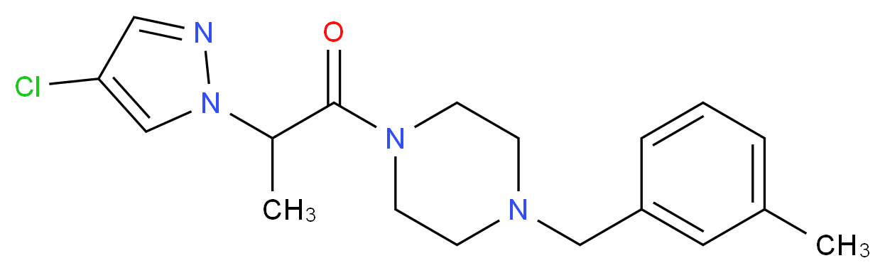 1-[2-(4-chloro-1H-pyrazol-1-yl)propanoyl]-4-(3-methylbenzyl)piperazine_分子结构_CAS_)