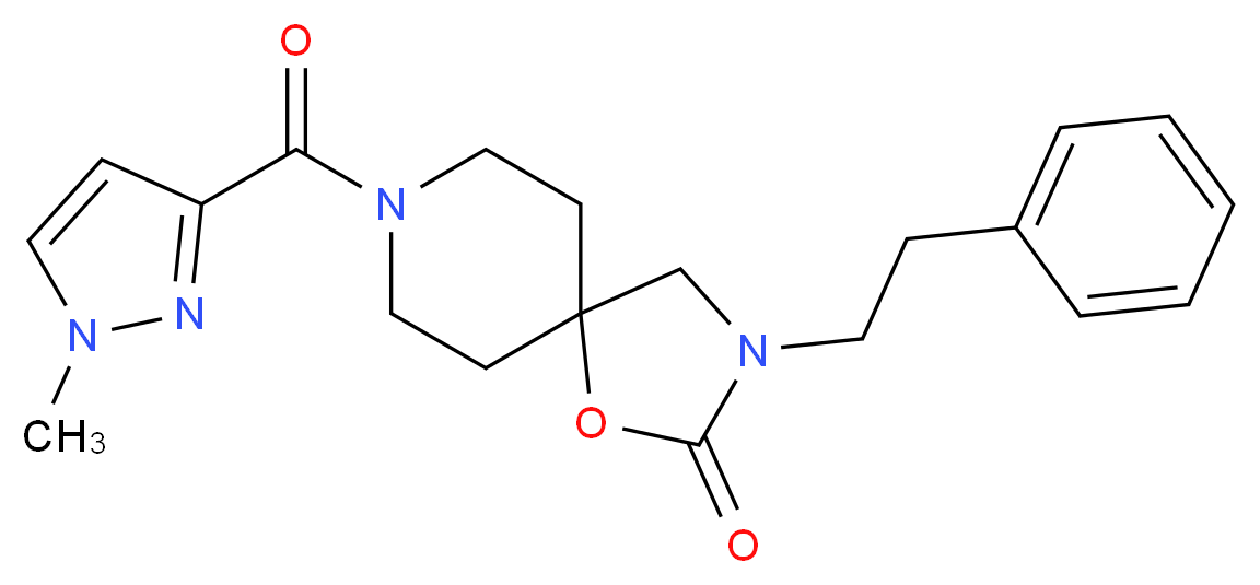 8-[(1-methyl-1H-pyrazol-3-yl)carbonyl]-3-(2-phenylethyl)-1-oxa-3,8-diazaspiro[4.5]decan-2-one_分子结构_CAS_)