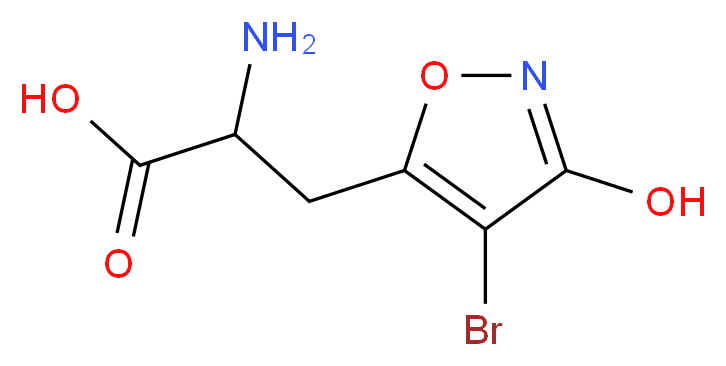 2-amino-3-(4-bromo-3-hydroxy-1,2-oxazol-5-yl)propanoic acid_分子结构_CAS_77006-30-5