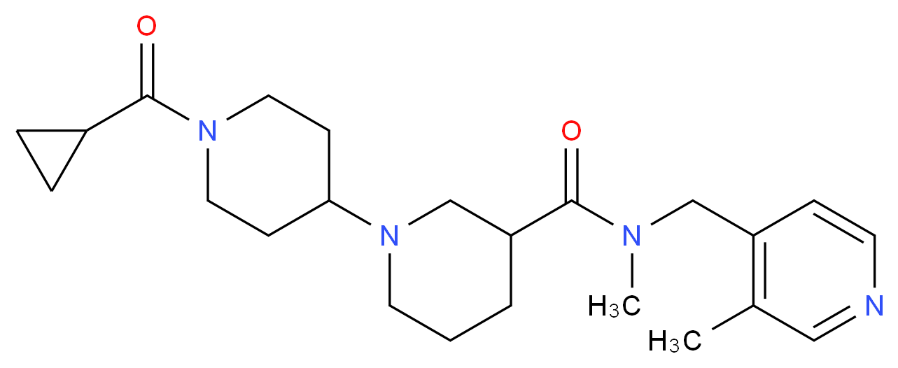 1'-(cyclopropylcarbonyl)-N-methyl-N-[(3-methylpyridin-4-yl)methyl]-1,4'-bipiperidine-3-carboxamide_分子结构_CAS_)