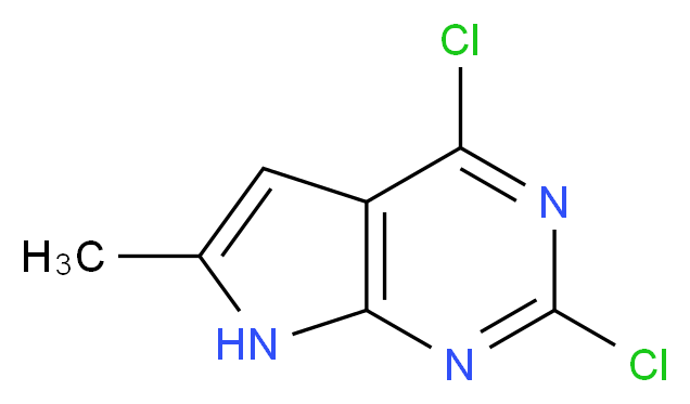 2,4-Dichloro-6-methyl-7H-pyrrolo[2,3-d]pyrimidine_分子结构_CAS_1192711-71-9)