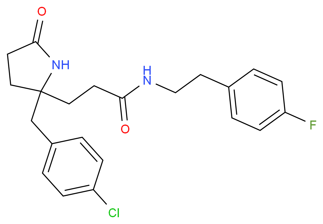 3-[2-(4-chlorobenzyl)-5-oxo-2-pyrrolidinyl]-N-[2-(4-fluorophenyl)ethyl]propanamide_分子结构_CAS_)