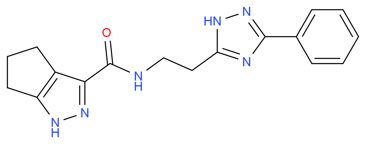 N-[2-(3-phenyl-1H-1,2,4-triazol-5-yl)ethyl]-1,4,5,6-tetrahydrocyclopenta[c]pyrazole-3-carboxamide_分子结构_CAS_)