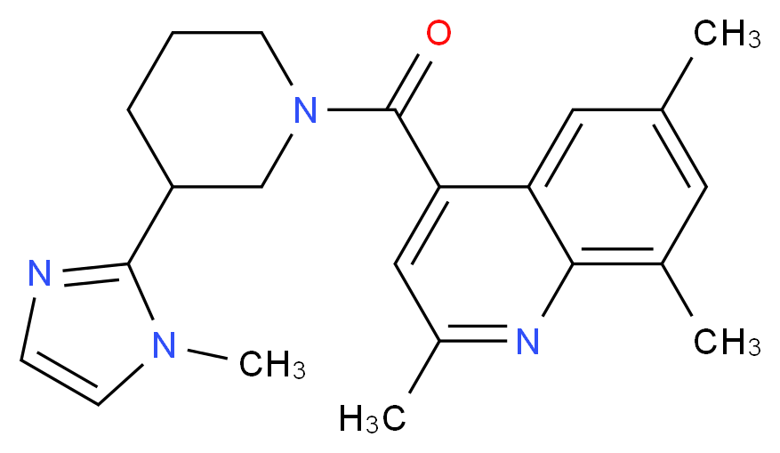 2,6,8-trimethyl-4-{[3-(1-methyl-1H-imidazol-2-yl)piperidin-1-yl]carbonyl}quinoline_分子结构_CAS_)