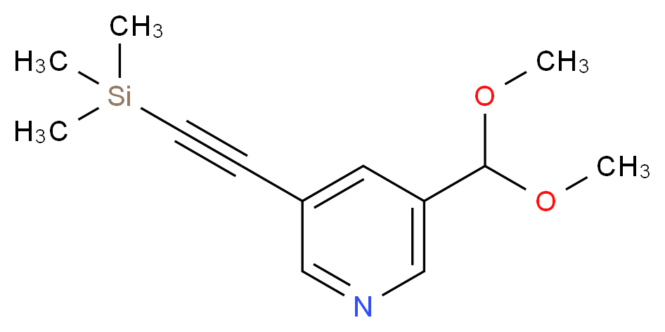 3-Dimethoxymethyl-5-trimethylsilanylethynyl-pyridine_分子结构_CAS_879326-80-4)