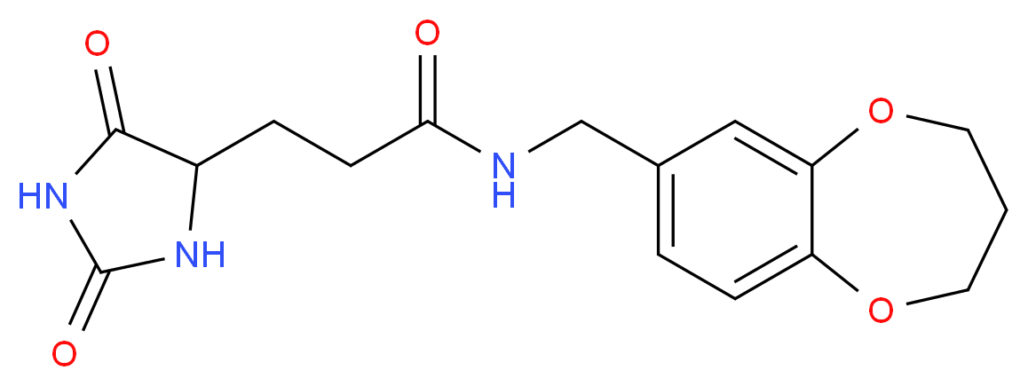 N-(3,4-dihydro-2H-1,5-benzodioxepin-7-ylmethyl)-3-(2,5-dioxo-4-imidazolidinyl)propanamide_分子结构_CAS_)