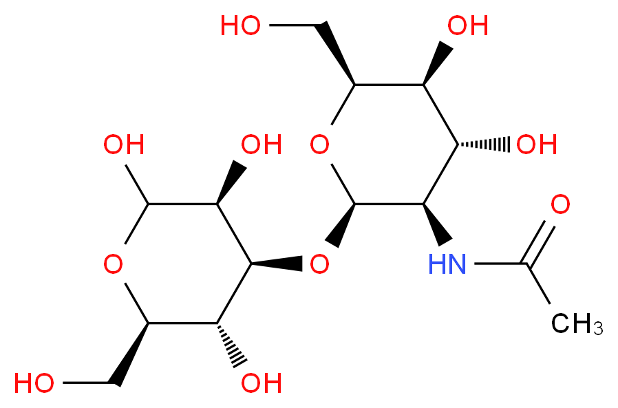 N-[(2R,3R,4R,5S,6S)-4,5-dihydroxy-6-(hydroxymethyl)-2-{[(3S,4S,5R,6R)-2,3,5-trihydroxy-6-(hydroxymethyl)oxan-4-yl]oxy}oxan-3-yl]acetamide_分子结构_CAS_210036-24-1