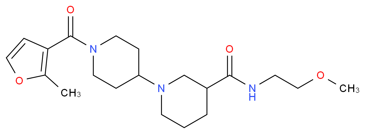 N-(2-methoxyethyl)-1'-(2-methyl-3-furoyl)-1,4'-bipiperidine-3-carboxamide_分子结构_CAS_)