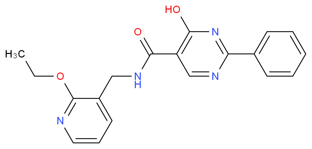 N-[(2-ethoxypyridin-3-yl)methyl]-4-hydroxy-2-phenylpyrimidine-5-carboxamide_分子结构_CAS_)