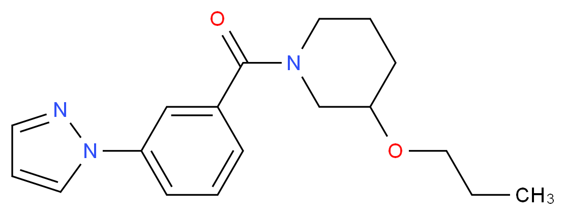 3-propoxy-1-[3-(1H-pyrazol-1-yl)benzoyl]piperidine_分子结构_CAS_)