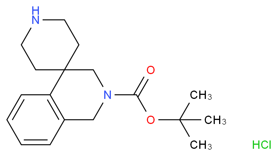 tert-butyl 2,3-dihydro-1H-spiro[isoquinoline-4,4'-piperidine]-2-carboxylate hydrochloride_分子结构_CAS_889139-52-0