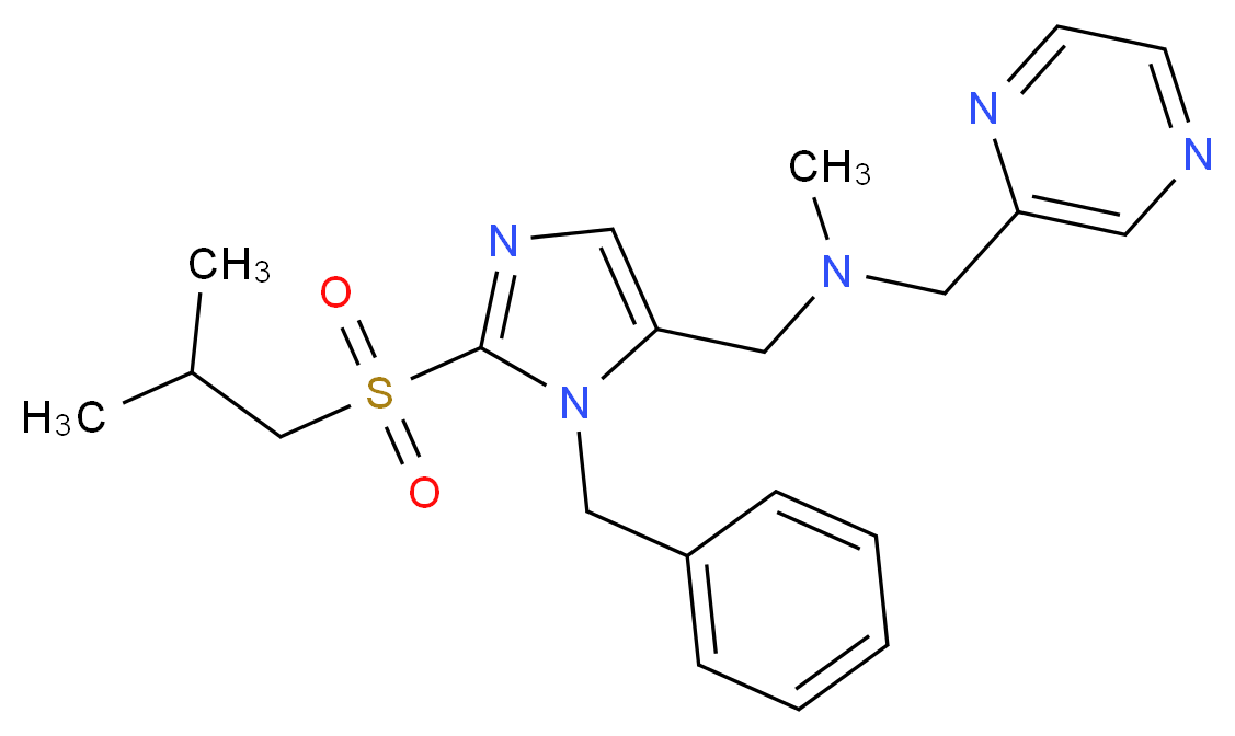 1-[1-benzyl-2-(isobutylsulfonyl)-1H-imidazol-5-yl]-N-methyl-N-(2-pyrazinylmethyl)methanamine_分子结构_CAS_)