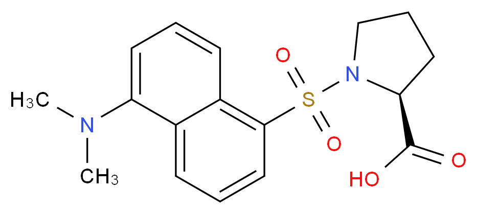 (2S)-1-{[5-(dimethylamino)naphthalen-1-yl]sulfonyl}pyrrolidine-2-carboxylic acid_分子结构_CAS_42808-11-7