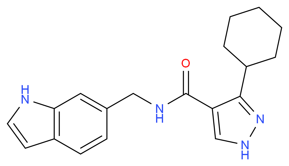 3-cyclohexyl-N-(1H-indol-6-ylmethyl)-1H-pyrazole-4-carboxamide_分子结构_CAS_)