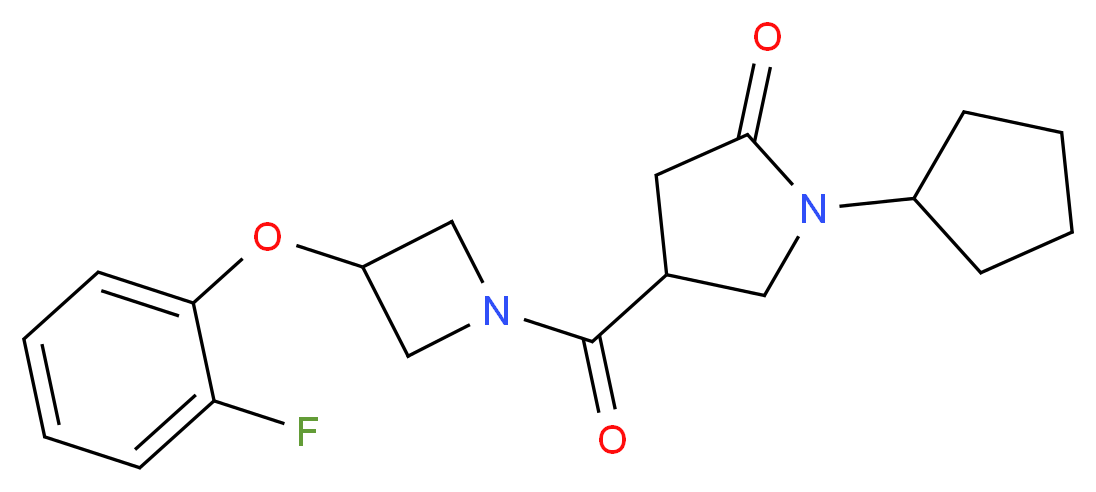 1-cyclopentyl-4-{[3-(2-fluorophenoxy)-1-azetidinyl]carbonyl}-2-pyrrolidinone_分子结构_CAS_)