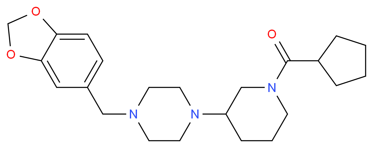 1-(1,3-benzodioxol-5-ylmethyl)-4-[1-(cyclopentylcarbonyl)-3-piperidinyl]piperazine_分子结构_CAS_)