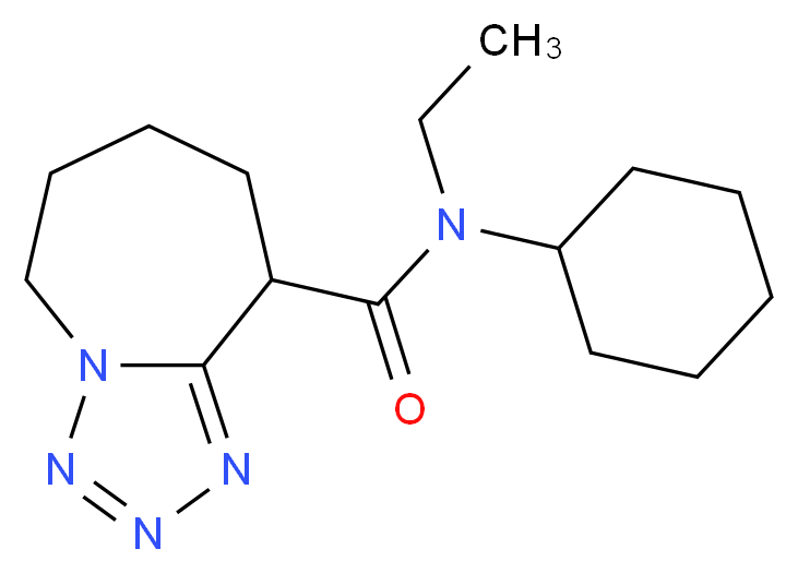 N-cyclohexyl-N-ethyl-6,7,8,9-tetrahydro-5H-tetrazolo[1,5-a]azepine-9-carboxamide_分子结构_CAS_)