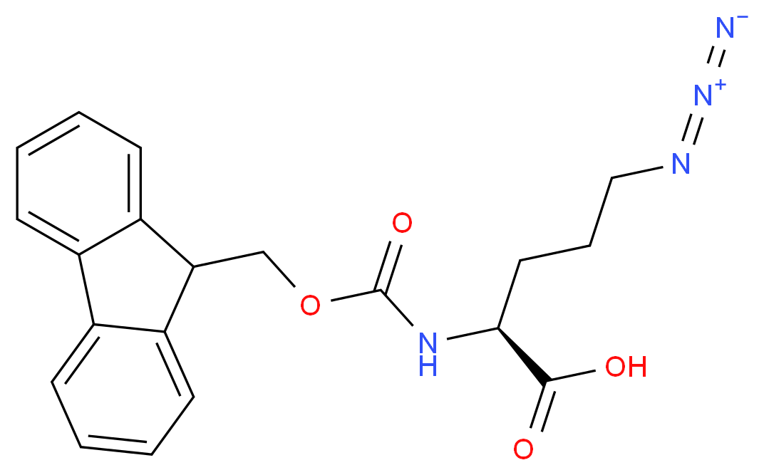 (S)-5-叠氮-2-(芴甲氧羰基-氨基)戊酸_分子结构_CAS_1097192-04-5)