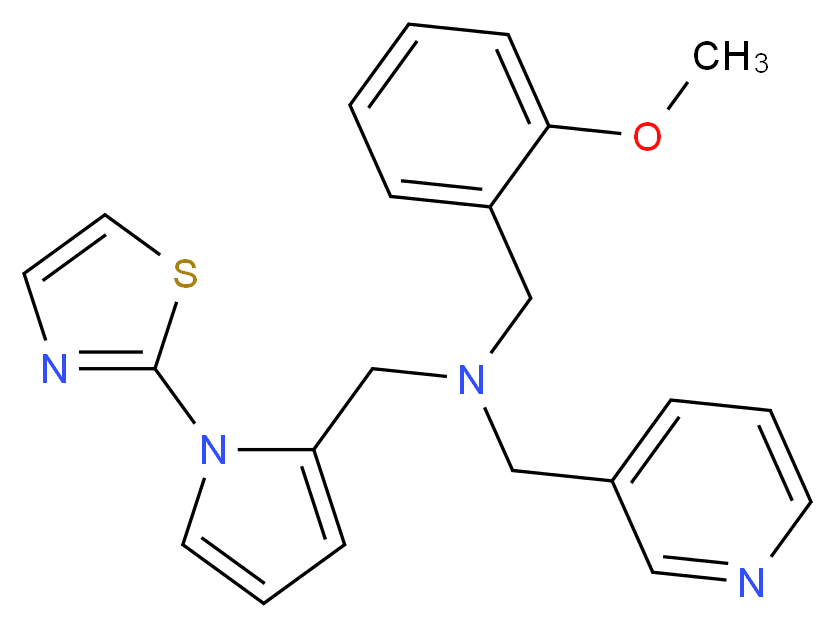 (2-methoxybenzyl)(pyridin-3-ylmethyl){[1-(1,3-thiazol-2-yl)-1H-pyrrol-2-yl]methyl}amine_分子结构_CAS_)